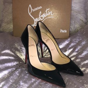 AUTHENTIC LOUBOUTIN Iriza 100 Black Patent Leather